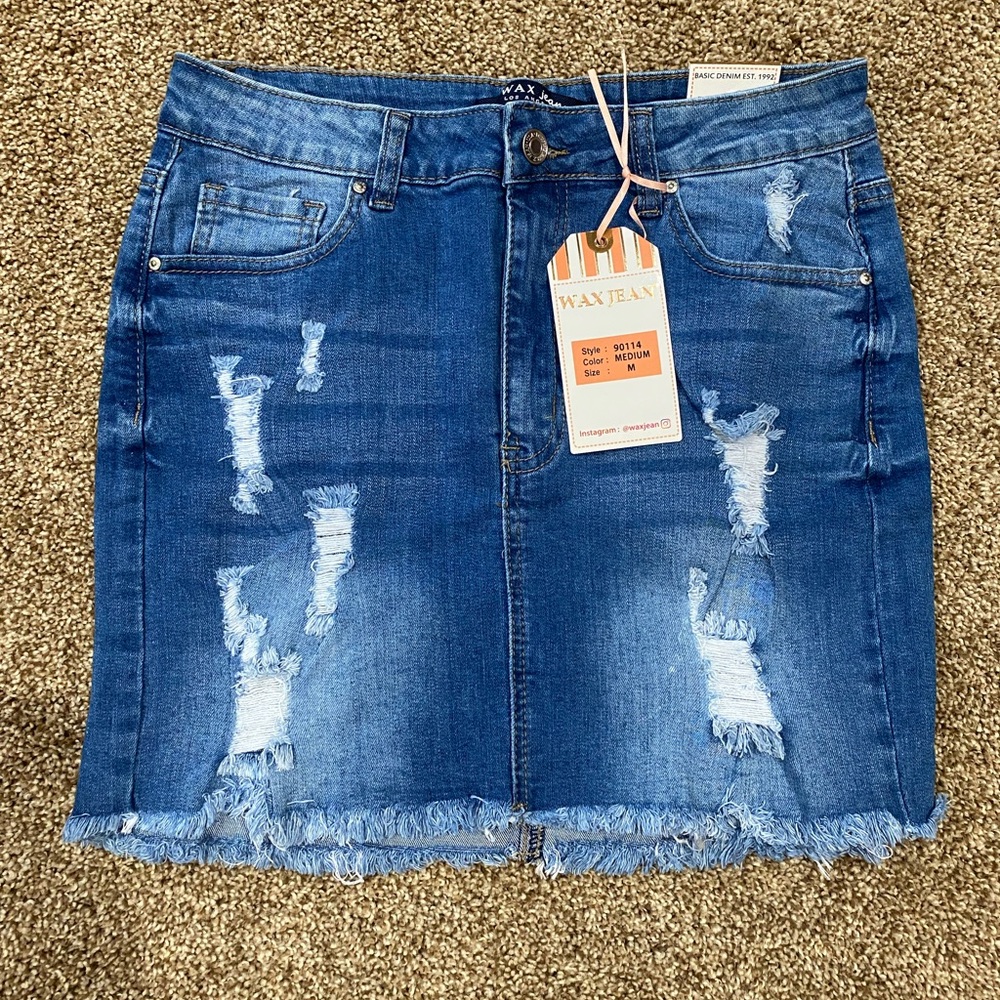 Wax Jean Denim Skirt
